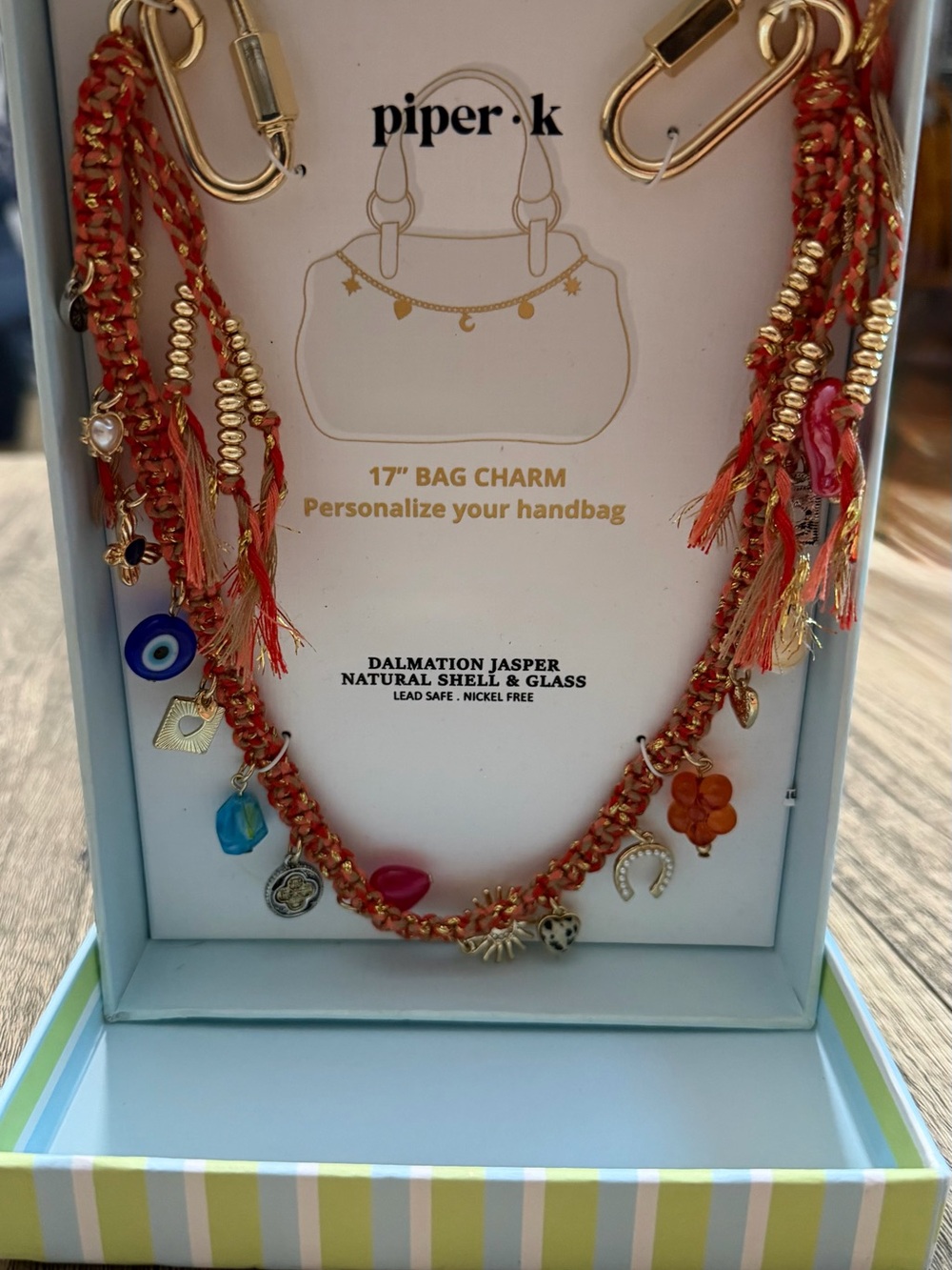 piper•k Red and Gold Bag Charm